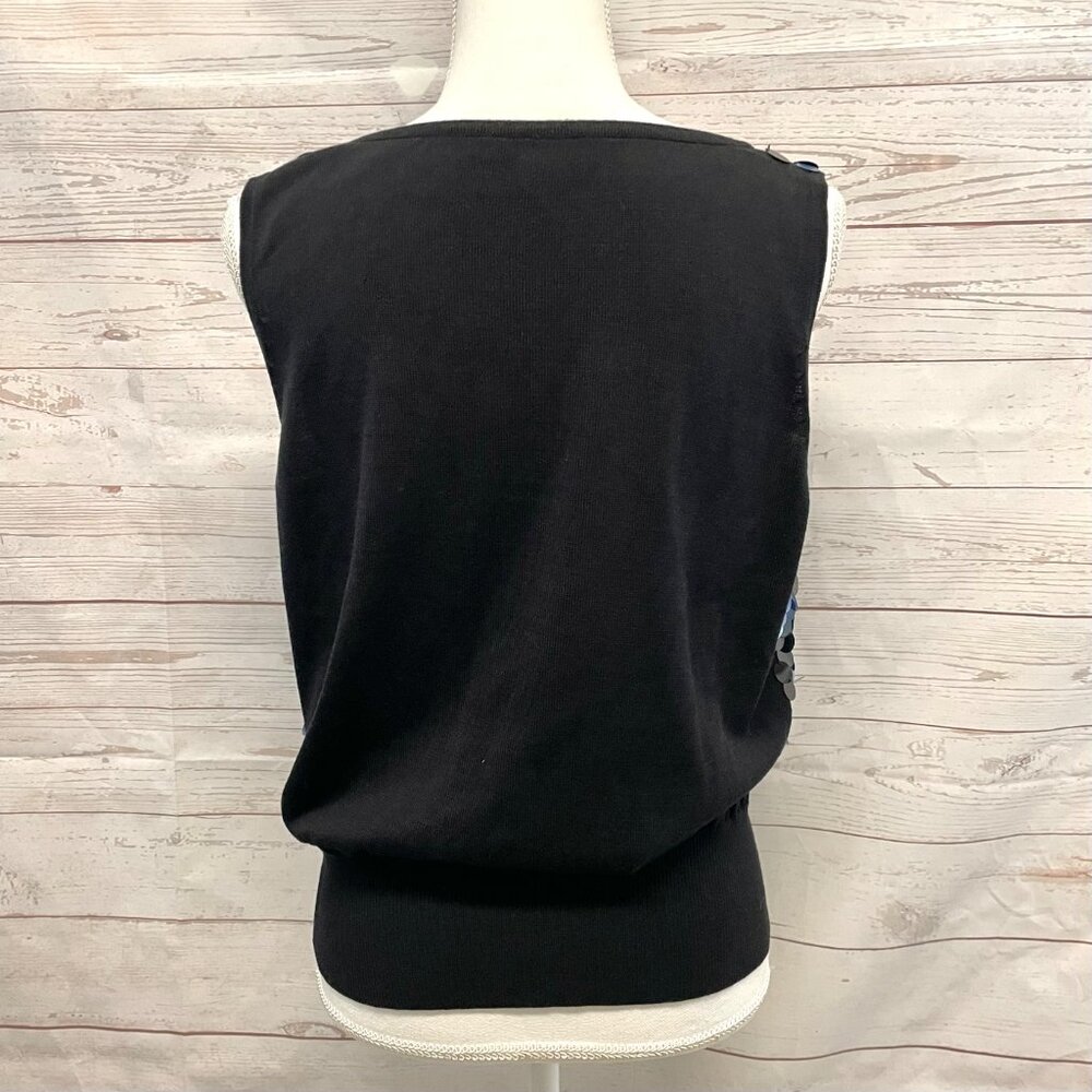 St. John Black Label Sequin silk cotton blend Top - Picture 4 of 7